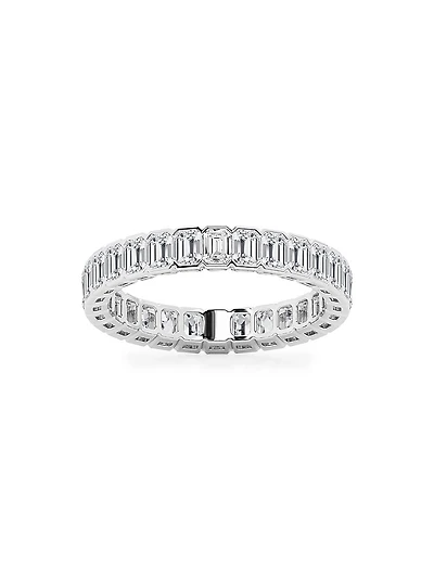 14K White Gold & Emerald-Cut Lab-Grown Diamond Eternity Band/2.00-5.00 TCW