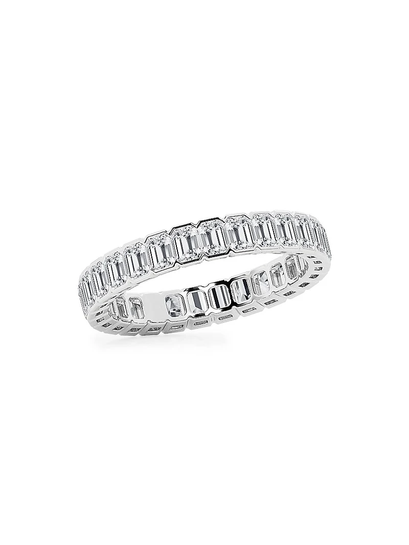 14K White Gold & Emerald-Cut Lab-Grown Diamond Eternity Band/2.00-5.00 TCW