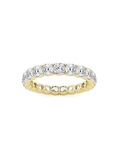 14K Yellow Gold & Cushion-Cut Lab-Grown Diamond Eternity Band/3.00-5.00 TCW