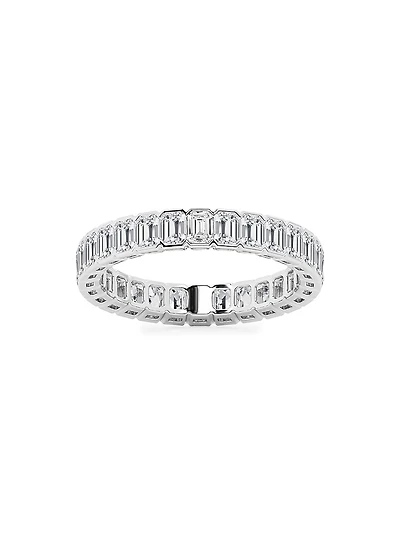 Platinum & Emerald-Cut Lab-Grown Diamond Eternity Band/2.00-5.00 TCW