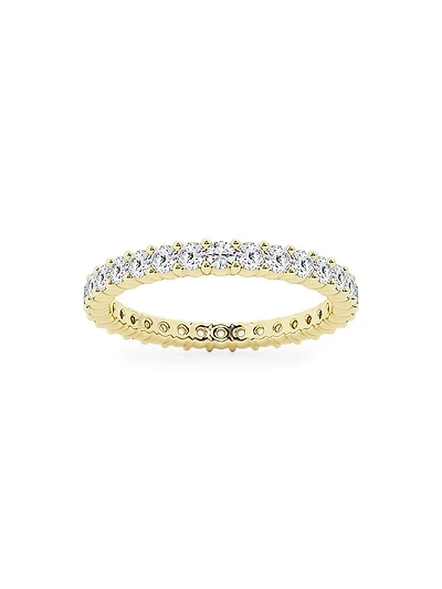 14K Gold & Round Lab-Grown Diamond Shared-Prong Eternity Band/1.00-5.00 TCW