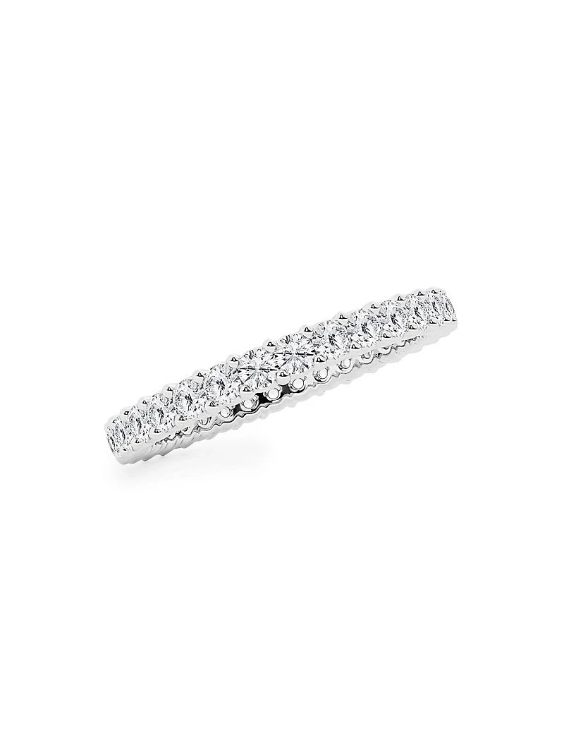 Platinum & Round Lab-Grown Diamond Shared-Prong Eternity Band/1.00-5.00 TCW