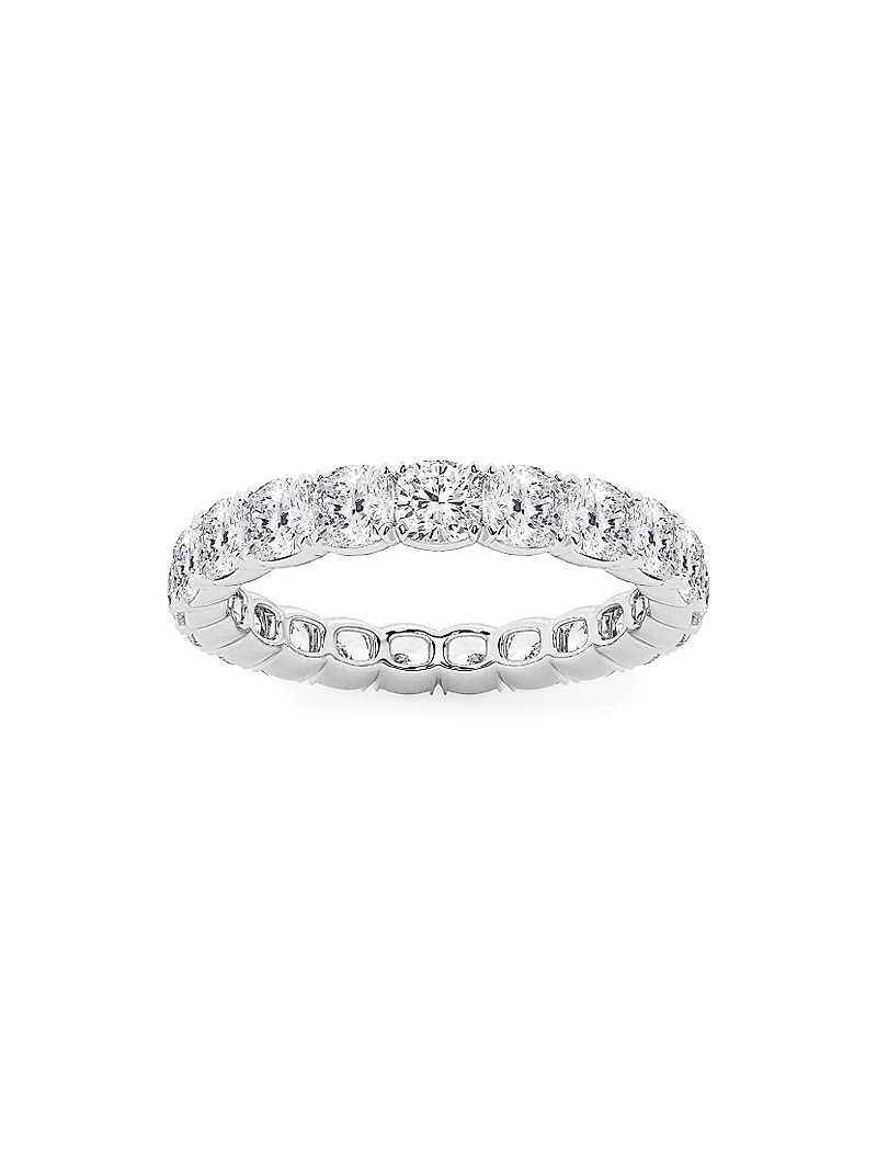 Platinum & Cushion-Cut Lab-Grown Diamond Eternity Band/3.00-5.00 TCW