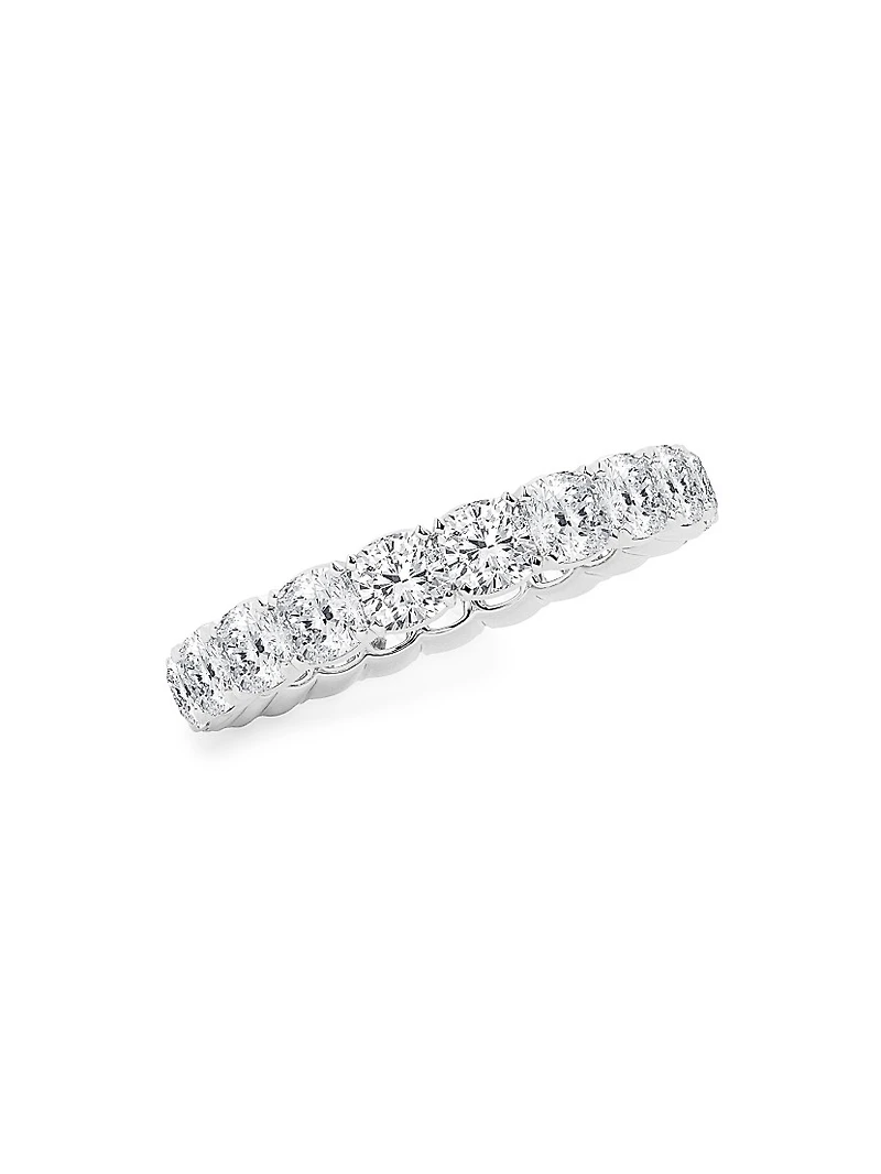 Platinum & Cushion-Cut Lab-Grown Diamond Eternity Band/3.00-5.00 TCW