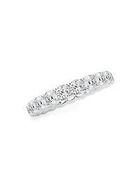 Platinum & Cushion-Cut Lab-Grown Diamond Eternity Band/3.00-5.00 TCW