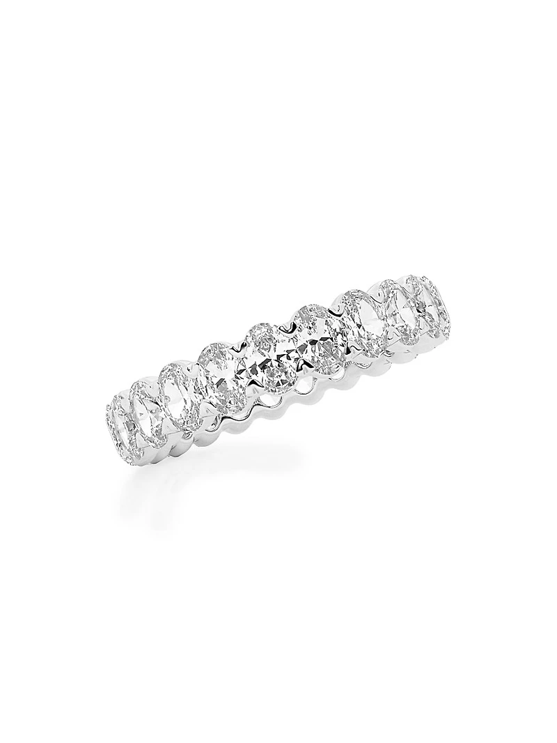 Platinum & Oval Lab-Grown Diamond Eternity Band/2.00-5.00 TCW