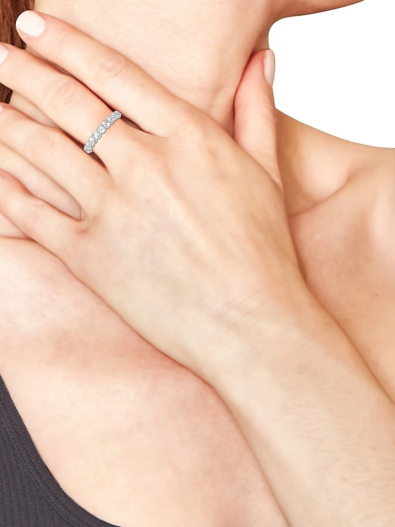 Platinum & Round Lab-Grown Diamond Eternity Band/2.00-5.00 TCW
