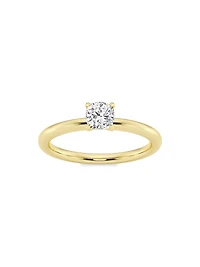 14K Yellow Gold & Cushion-Cut Lab-Grown Diamond Solitaire Ring/0.50-5.00 TCW