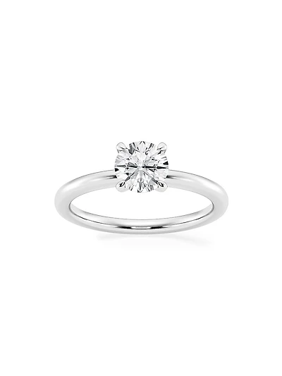 Platinum & Round Lab-Grown Diamond Solitaire Ring/1.00-5.00 TCW