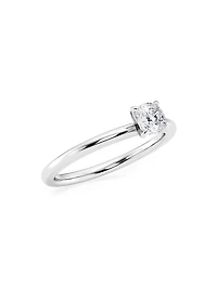 14K White Gold & Cushion-Cut Lab-Grown Diamond Solitaire Ring/0.50-5.00 TCW