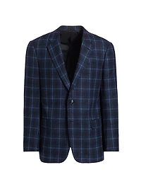 Plaid Wool Single-Breasted Jacket