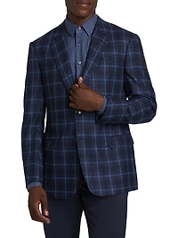 Plaid Wool Single-Breasted Jacket