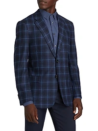 Plaid Wool Single-Breasted Jacket