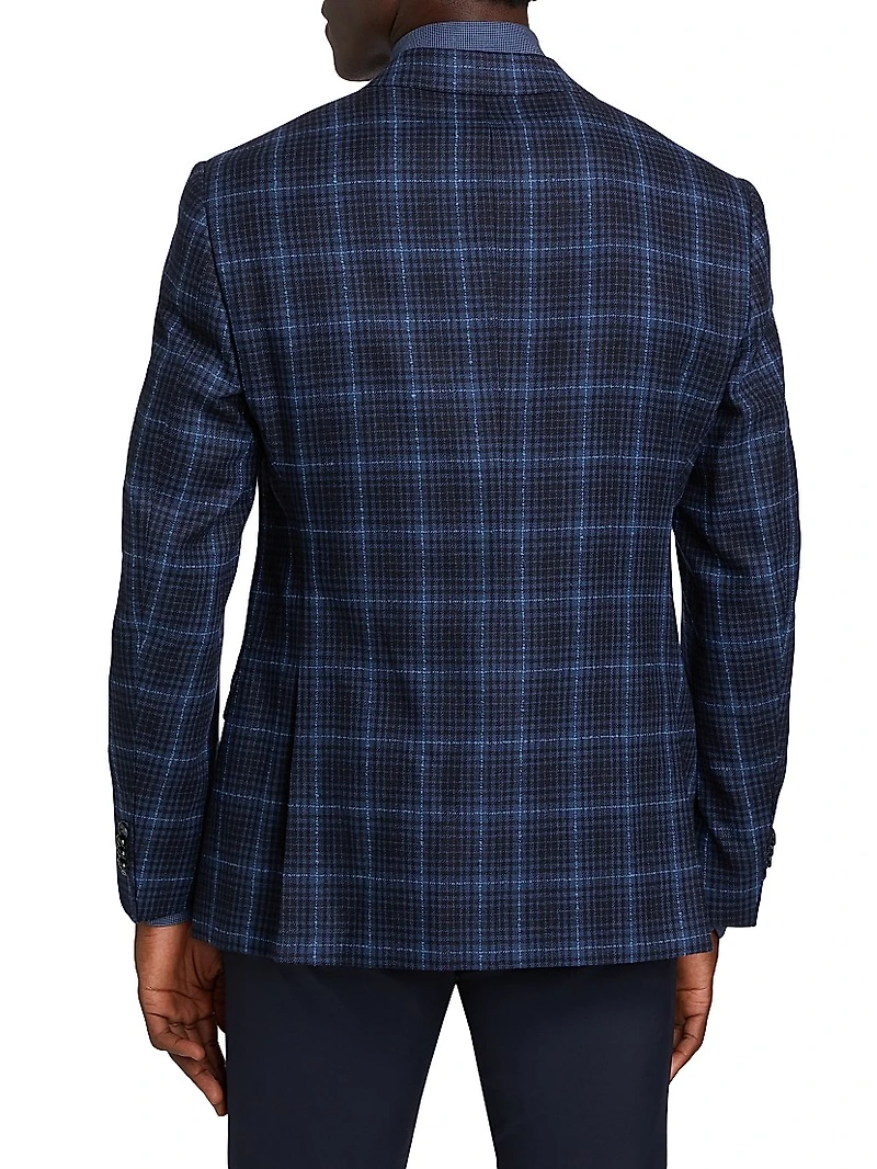 Plaid Wool Single-Breasted Jacket