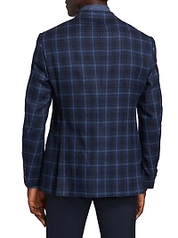 Plaid Wool Single-Breasted Jacket