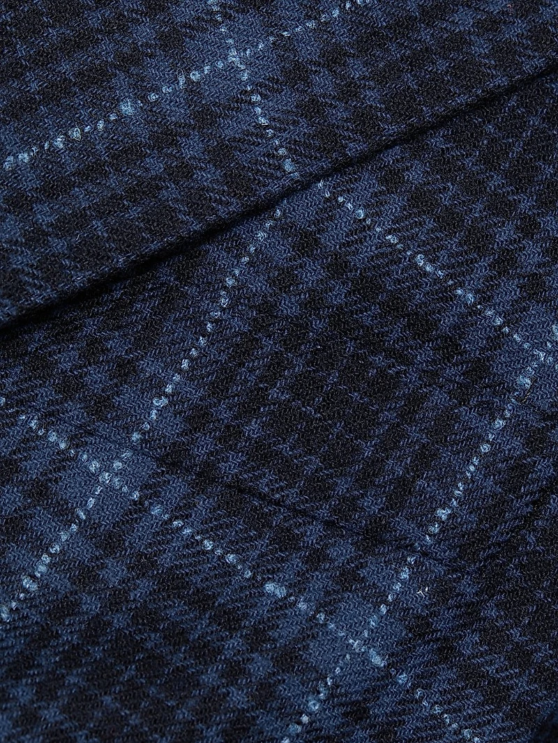 Plaid Wool Single-Breasted Jacket