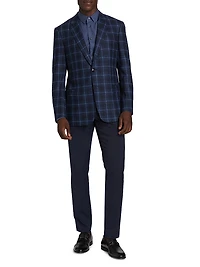 Plaid Wool Single-Breasted Jacket