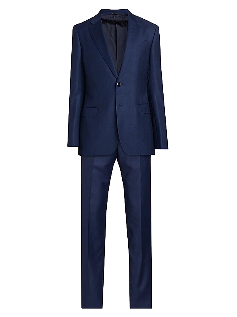 Windowpane Wool-Cashmere Suit