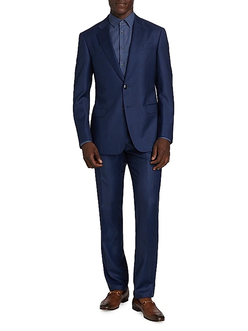 Windowpane Wool-Cashmere Suit