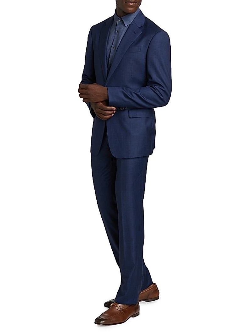 Windowpane Wool-Cashmere Suit