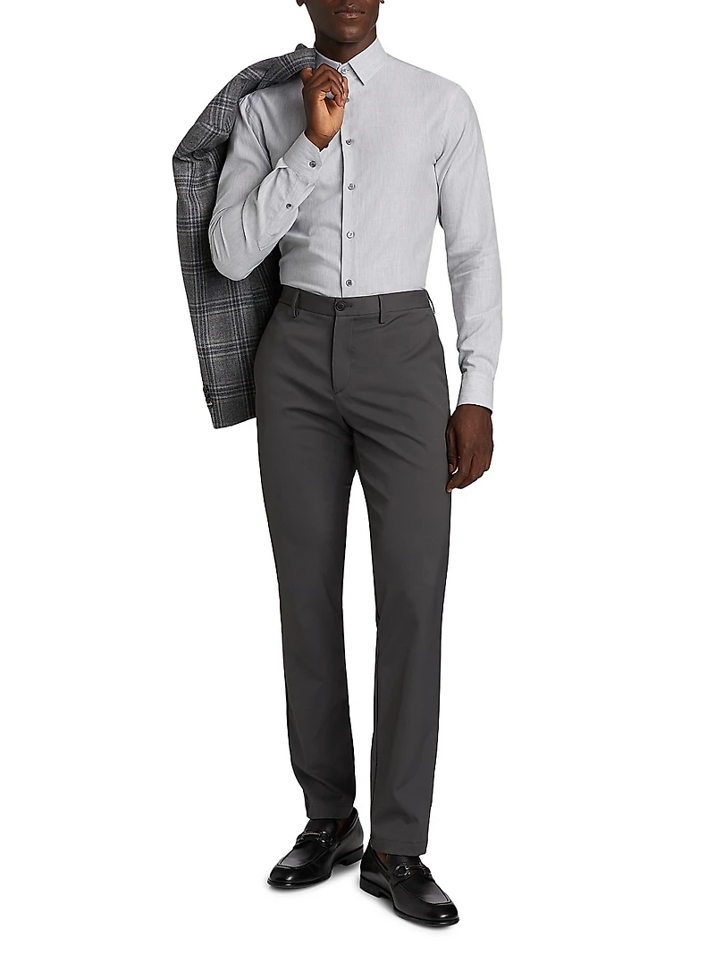 Textured Cotton Button-Up Shirt