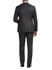 Windowpane Check Wool Suit