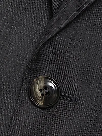 Windowpane Check Wool Suit