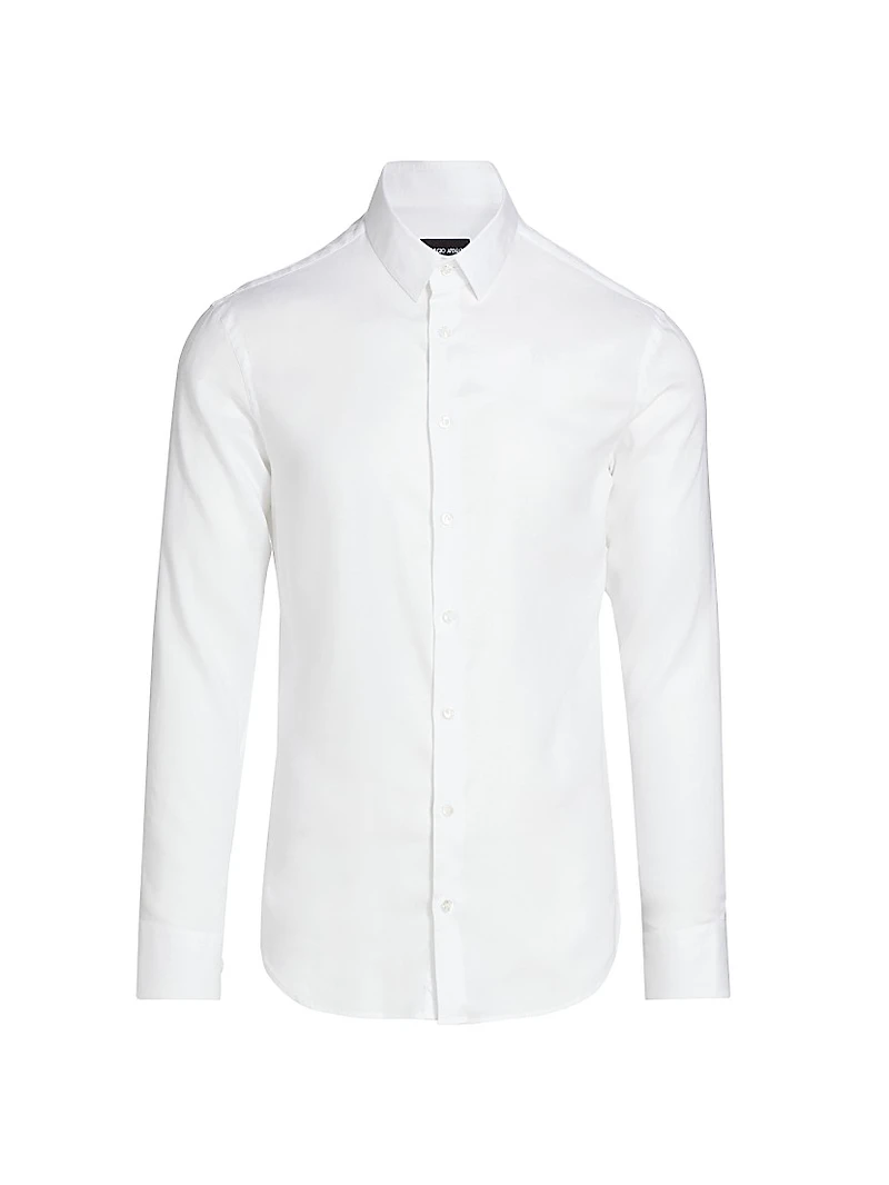 Solid Front-Button Shirt