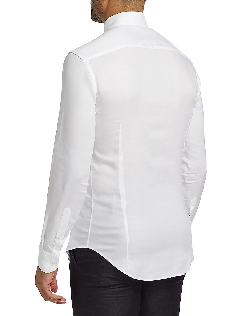 Solid Front-Button Shirt