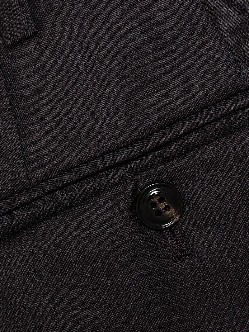 Textured Solid Wool Trousers