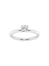 Platinum & Cushion-Cut Lab-Grown Diamond Solitaire Ring/0.50-5.00 TCW