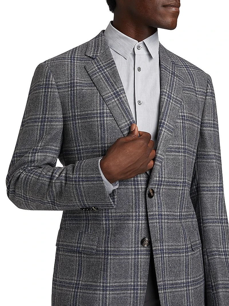 Plaid Wool & Cashmere Jacket