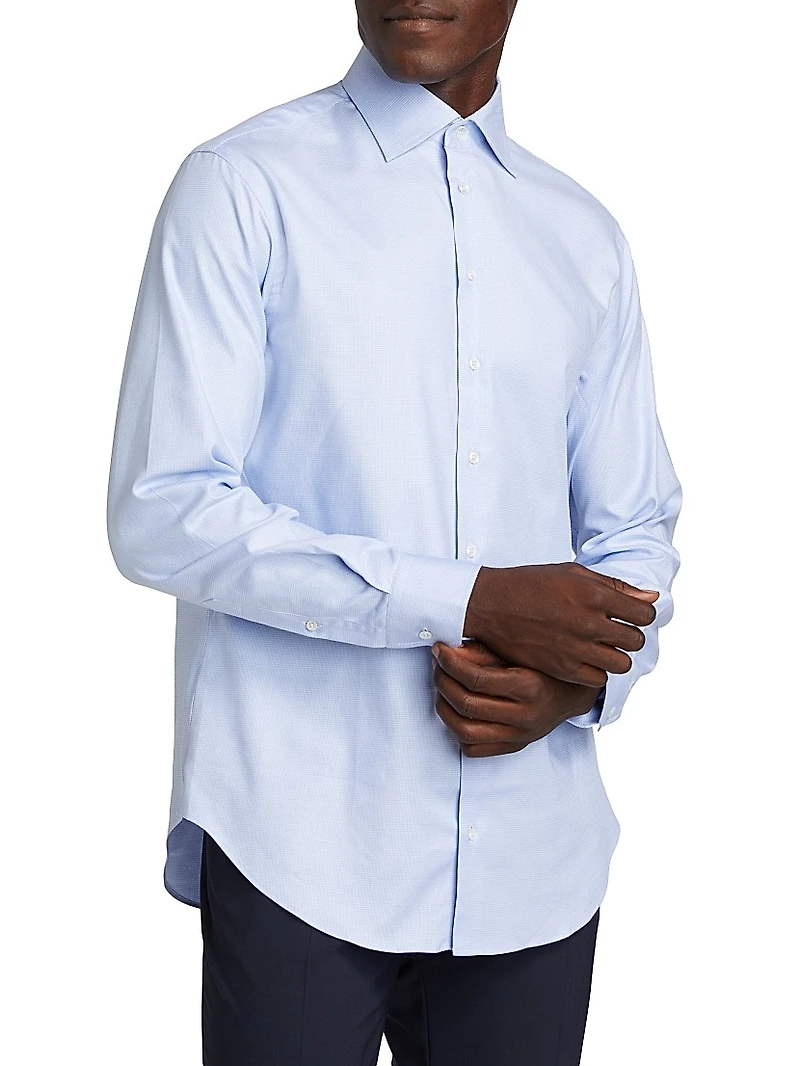 Slim Poplin Button-Up Shirt