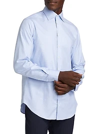 Slim Poplin Button-Up Shirt
