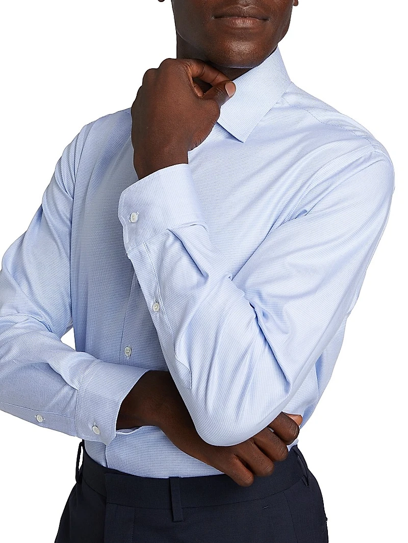 Slim Poplin Button-Up Shirt