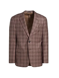 Windowpane Plaid Wool Jacket