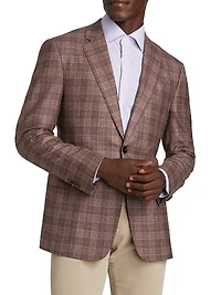 Windowpane Plaid Wool Jacket