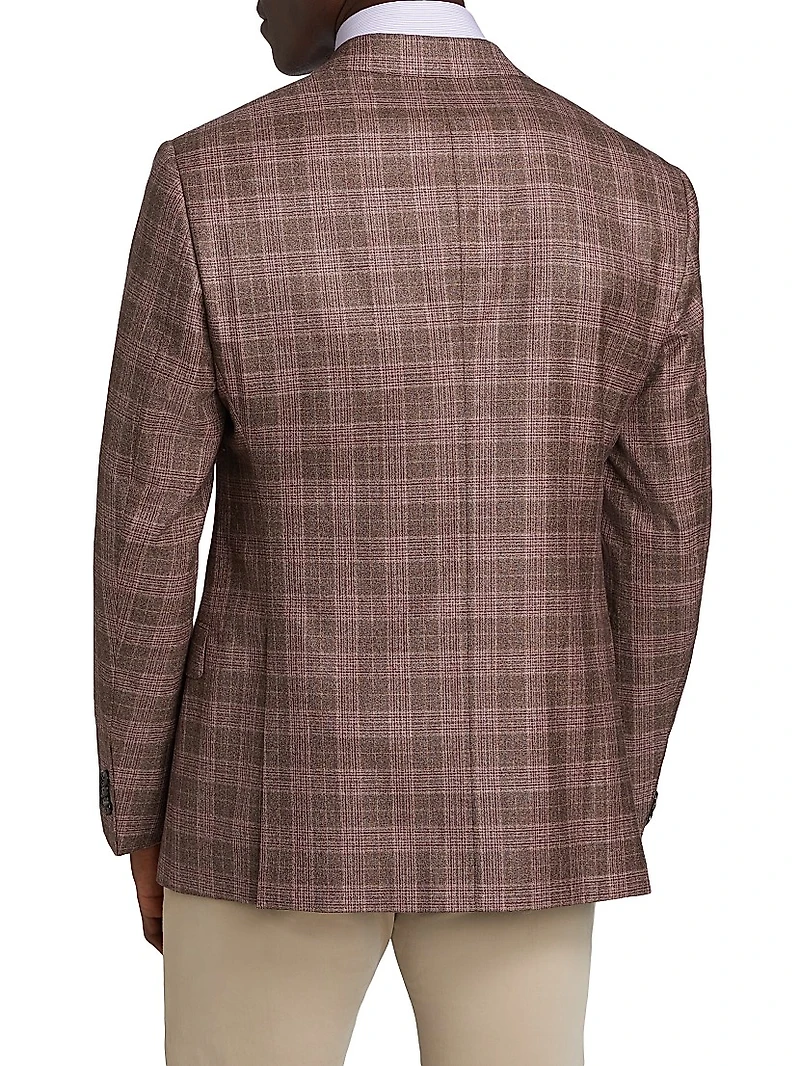 Windowpane Plaid Wool Jacket
