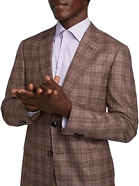 Windowpane Plaid Wool Jacket