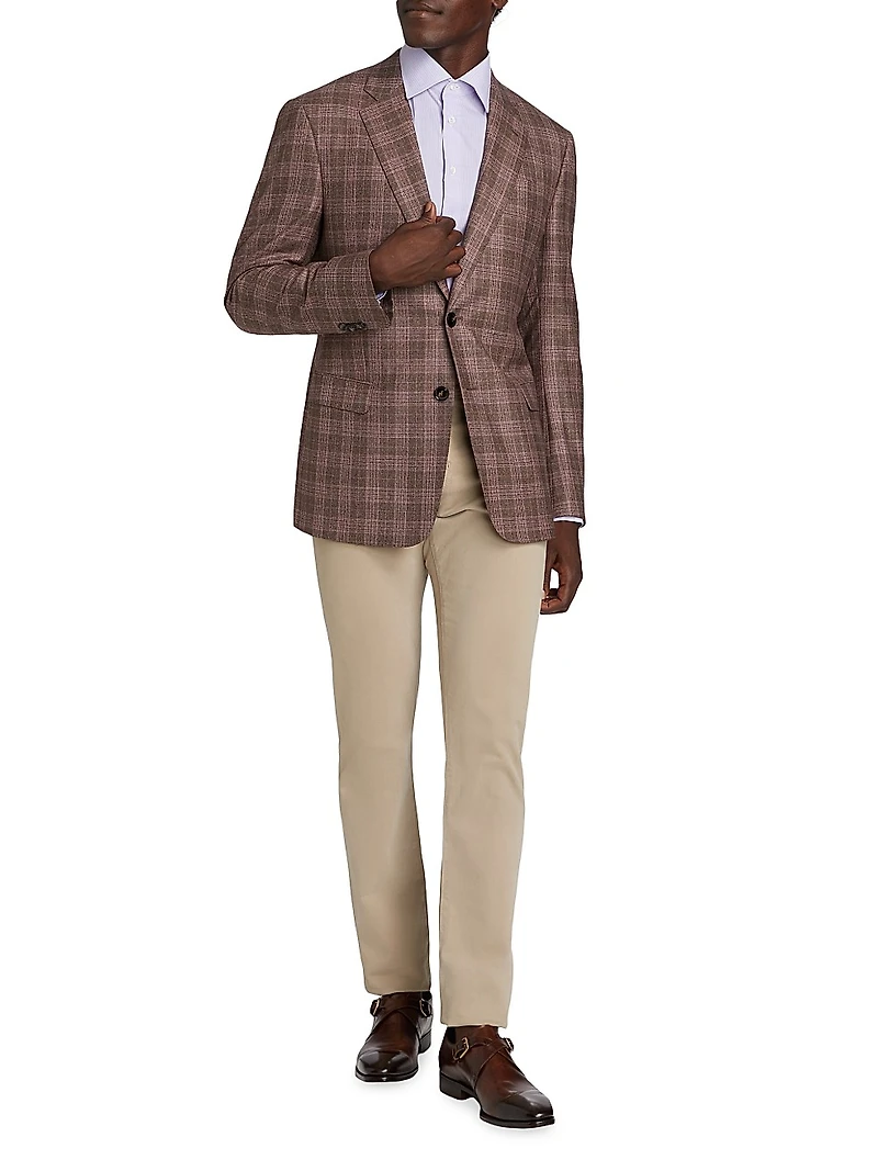 Windowpane Plaid Wool Jacket