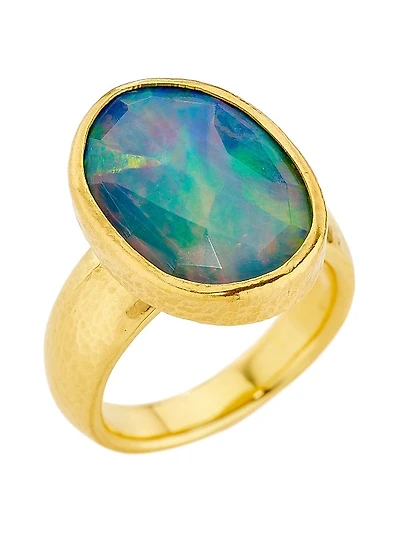 Elements 24K Yellow Gold & Opal Ring