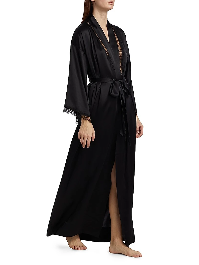 Silk Lace Inset Robe