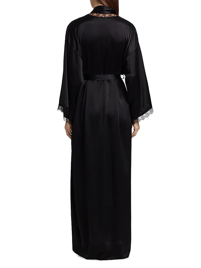 Silk Lace Inset Robe