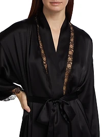 Silk Lace Inset Robe