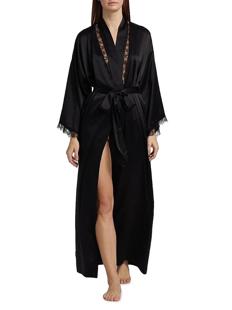 Silk Lace Inset Robe