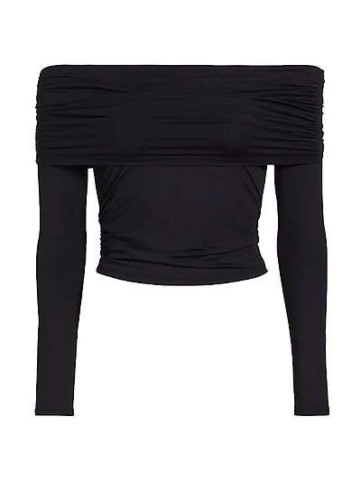 Echauffe Off-The-Shoulder Knit Blouse