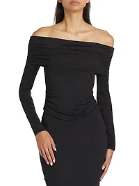 Echauffe Off-The-Shoulder Knit Blouse