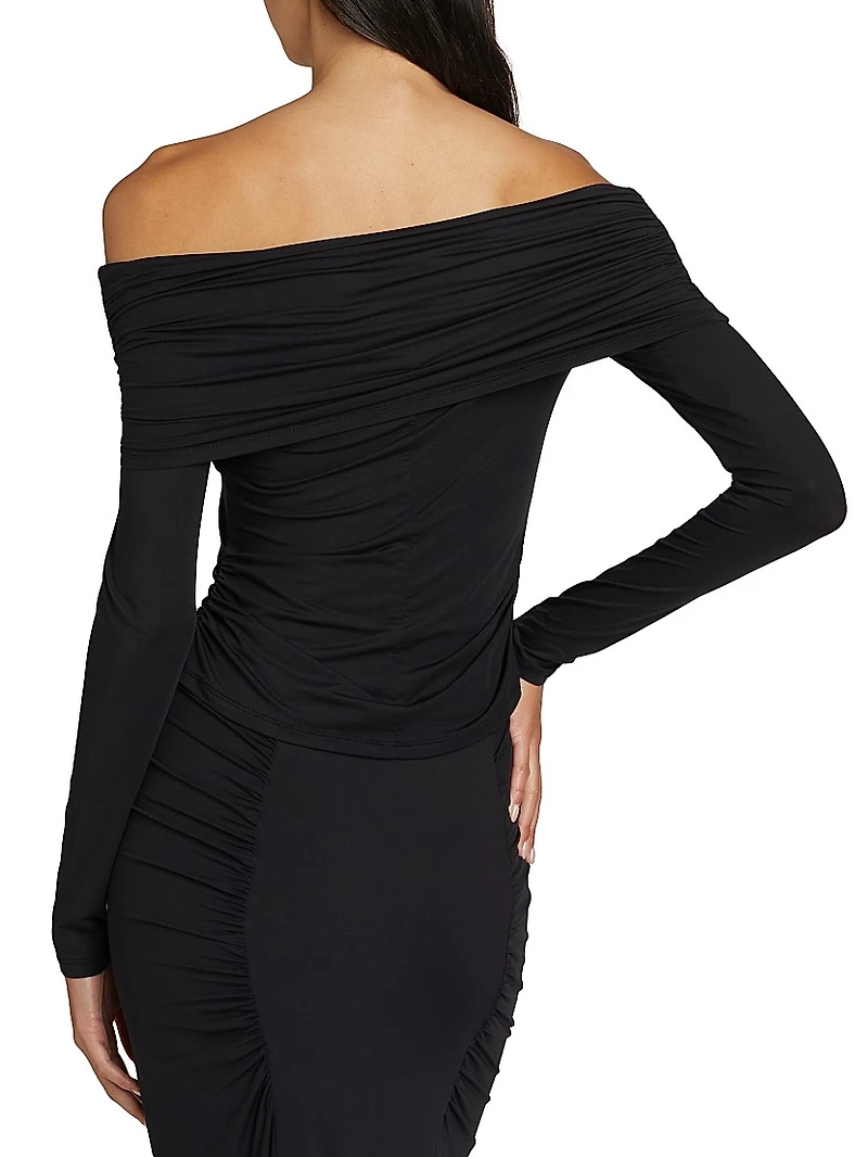 Echauffe Off-The-Shoulder Knit Blouse