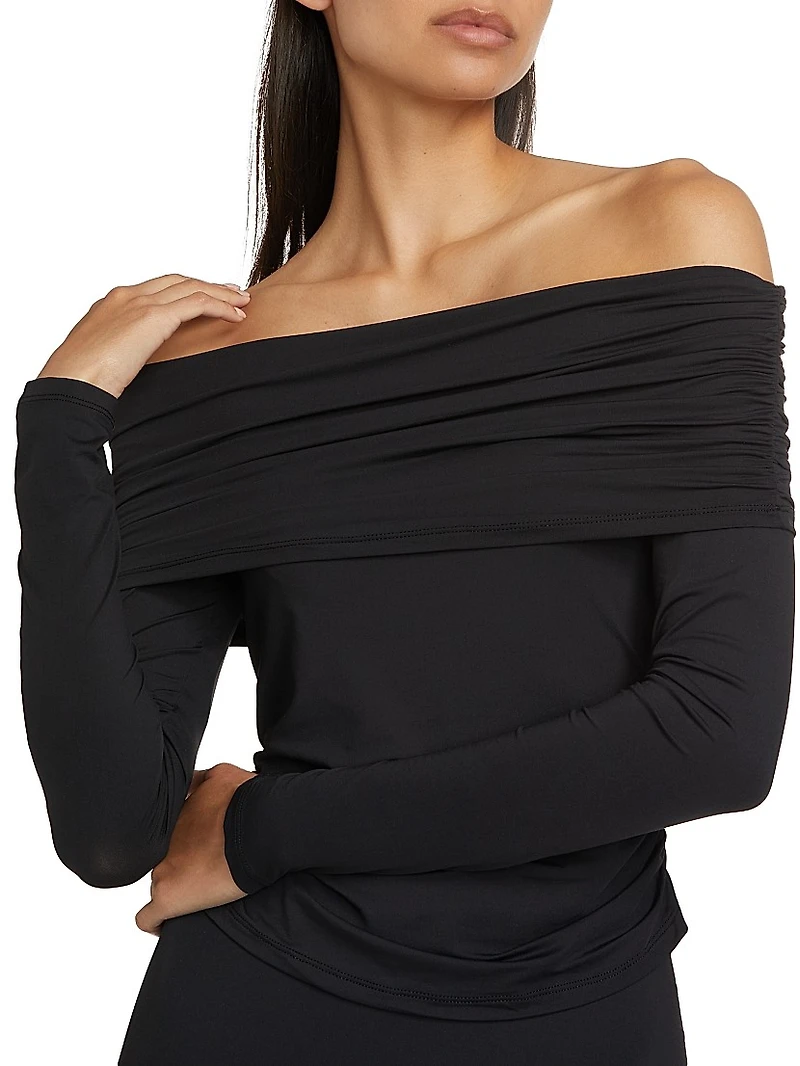 Echauffe Off-The-Shoulder Knit Blouse