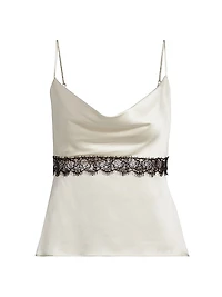 Lace-Inset Silk Camisole
